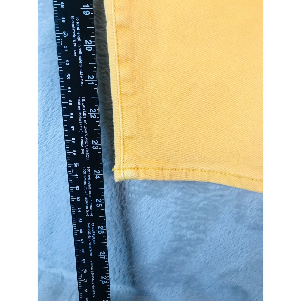 Talbots Jeans WOMEN 10 Yellow Straight Leg Crop Jean Mustard Mid Rise Stretch - Picture 5 of 10